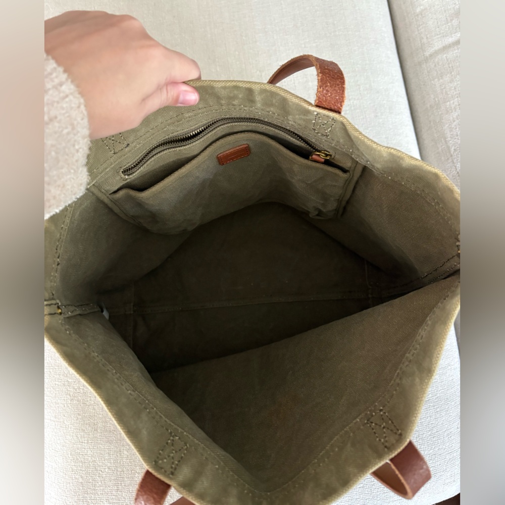 Madewell green canvas tote bag - Picture 3 of 4